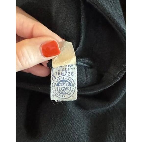 Vintage Act III Mod Black Wool Dress w/ Rhinestone Buttons - Picture 13 of 14